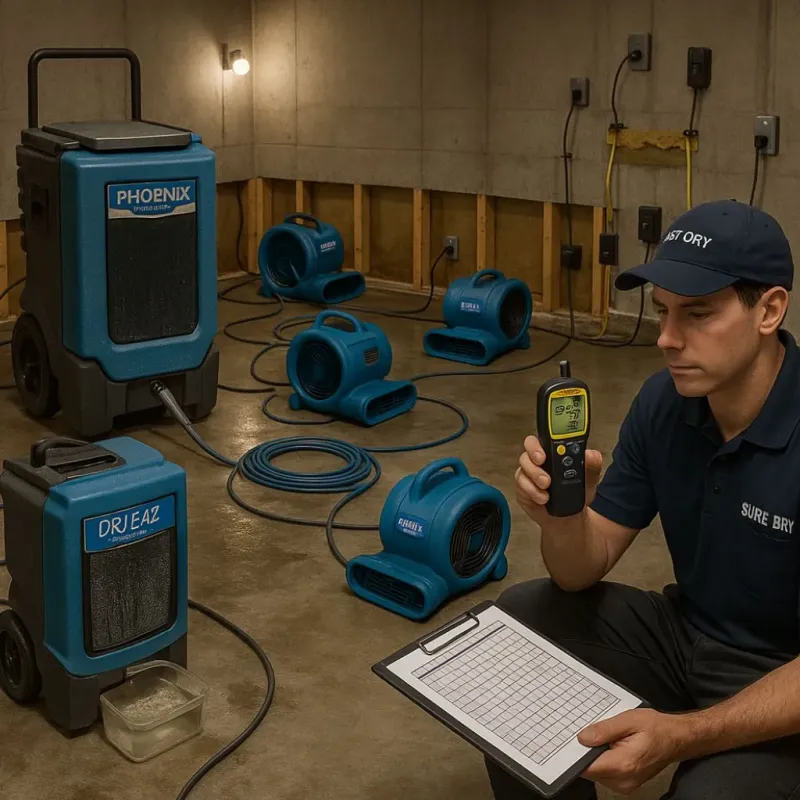 Structural Drying and Dehumidification process in Washington Park, IL